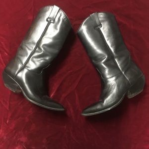 🌚 Awesome VTG black leather cowboy boots